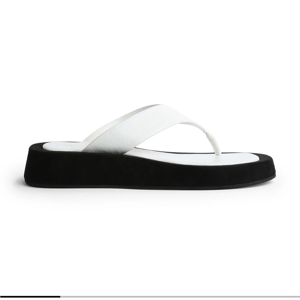 Tony Bianco Ives Milk Capretto Sandals, Size 7, black/white